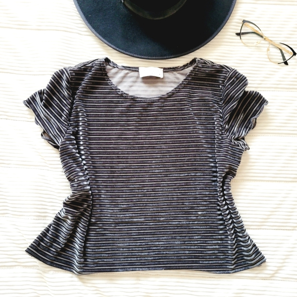 Black velvet crop top